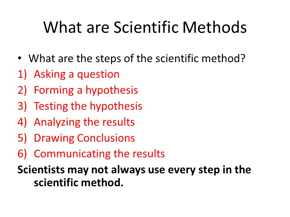 What are Scientific Methods What are the steps of the scientific method.