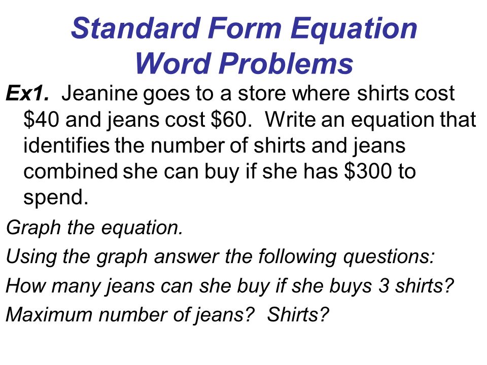 drill 18 a graph the following relation use an x y chart b standard form problems