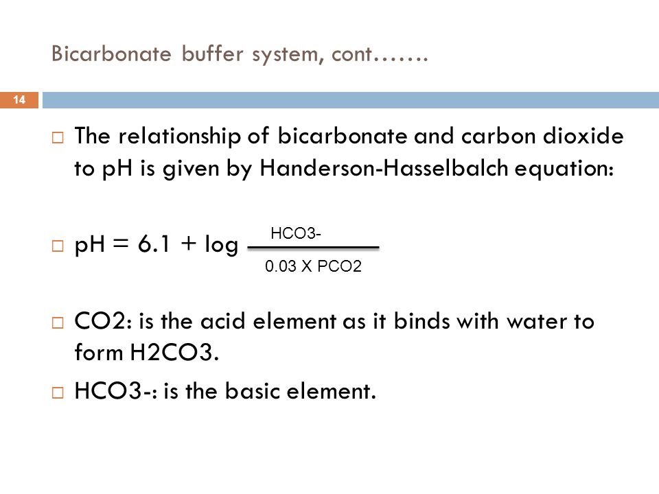 Acid Base Balance Dr Eman El Eter 1 Ph Review 2 Log H 14 Bicarbonate Buffer System