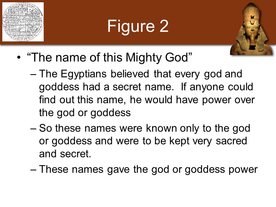 Figure 2 The name of this Mighty God –The Egyptians believed that every god and goddess had a secret name.