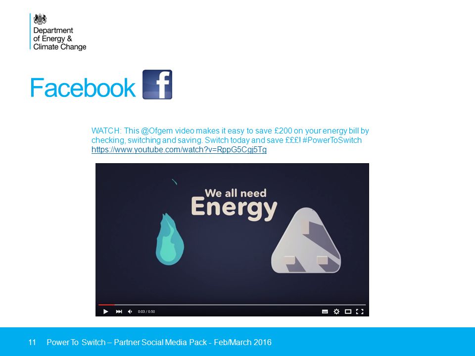 Facebook WATCH: video makes it easy to save £200 on your energy bill by checking, switching and saving.