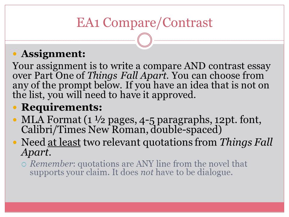 English 10 compare and contrast essay