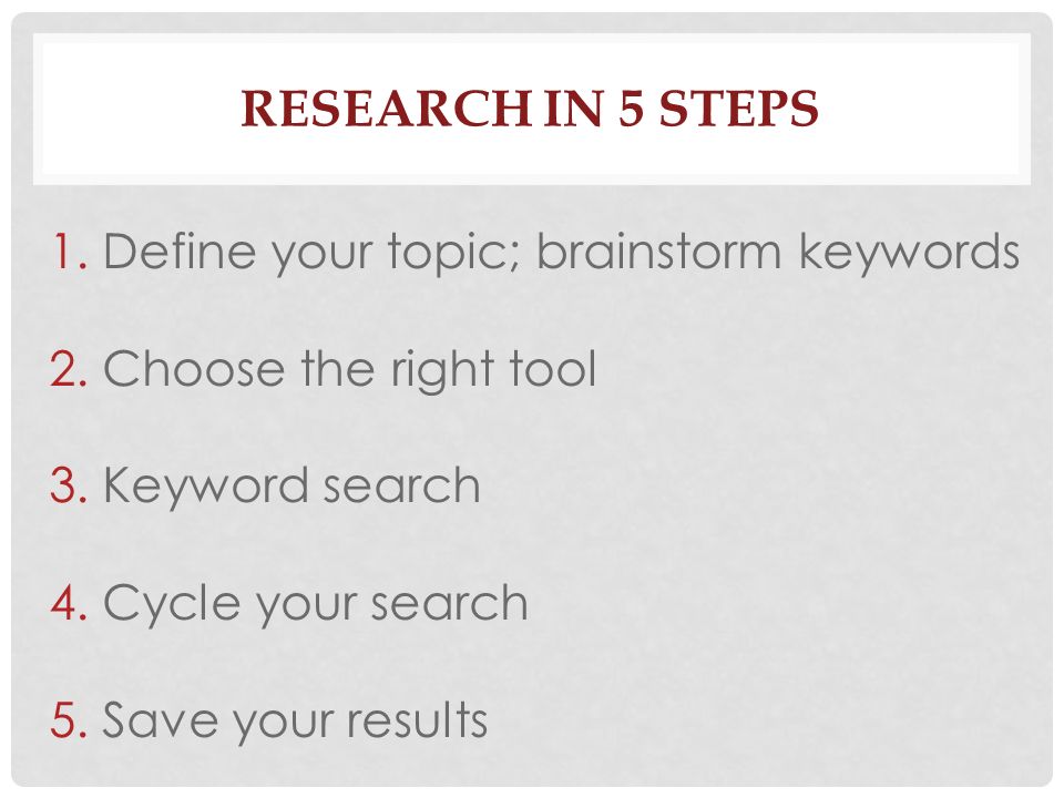 5 steps to define your