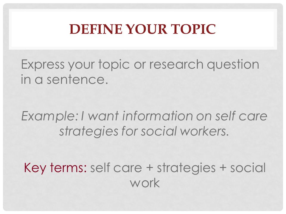 5 steps to define your