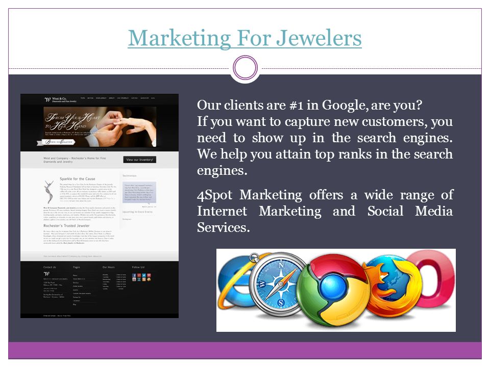 Marketing For Jewelers Our clients are #1 in Google, are you.