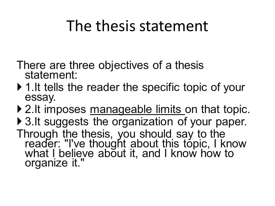 Thesis For An Essay