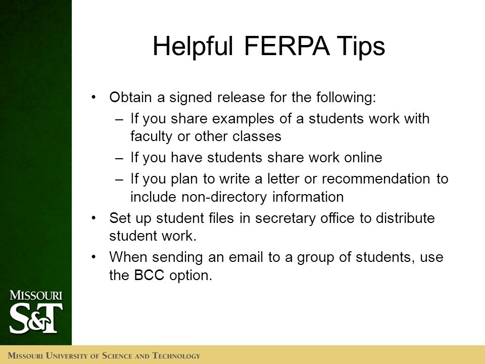 ferpa an introduction to the family educational rights and privacy ferpa letter of recommendation