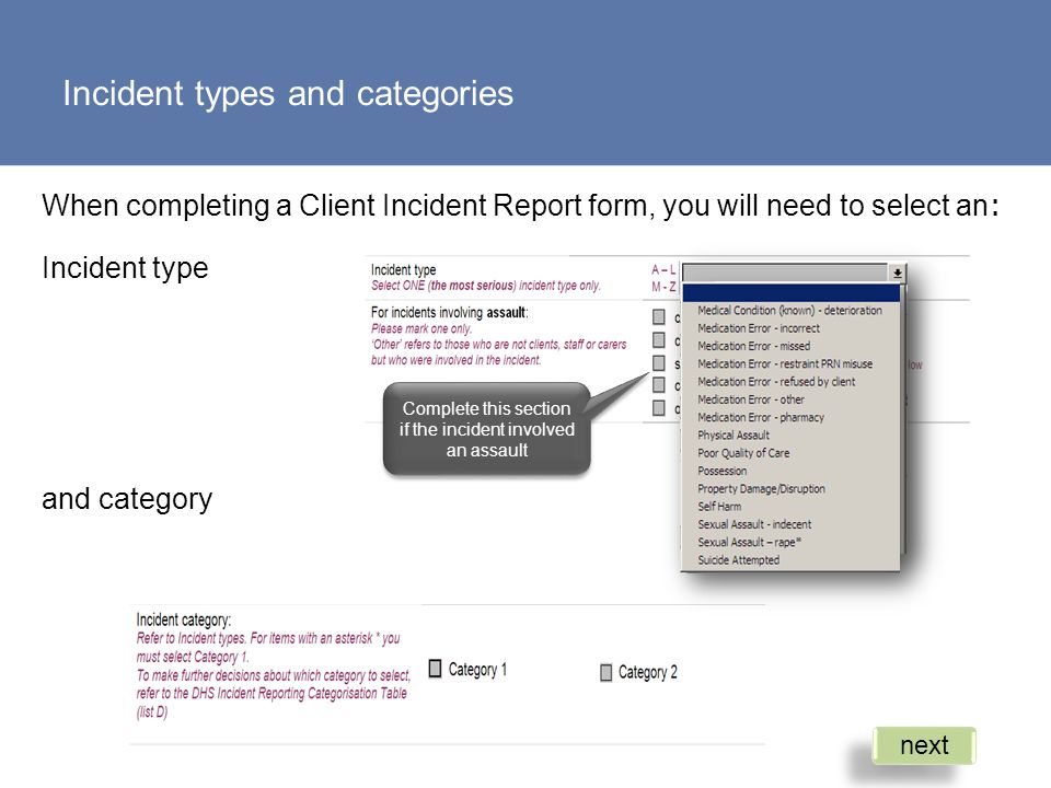 module 2 incident types and categories what is a critical client incident report categories