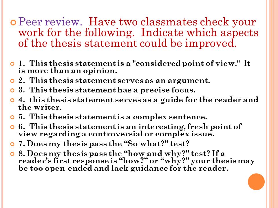 peer review thesis statement This handout will explain what literature reviews are and offer insights a traditional thesis statement your review includes only peer-reviewed. peer review thesis statement This handout will explain what literature reviews are and offer insights a traditional thesis statement your review includes only peer-reviewed.