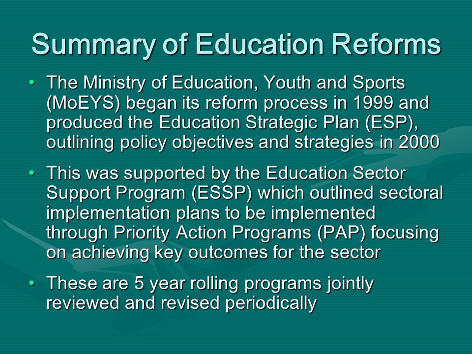 education sector strategic plan