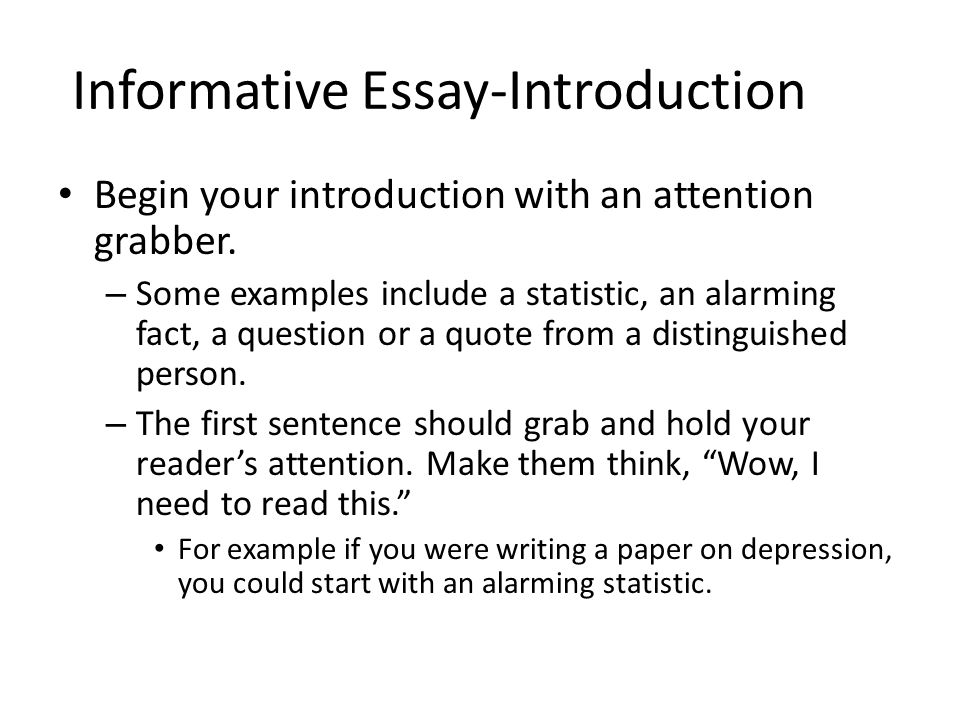 Sample introduction informative essay