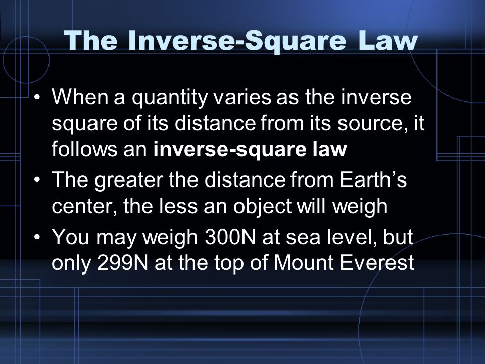 the inverse square law essay Objectives: become familiarize with photon exponential attenuation through materials and measure the half-value layer thickness for the given filters and its attenuation coefficient, and inverse square law verification. the inverse square law essay Objectives: become familiarize with photon exponential attenuation through materials and measure the half-value layer thickness for the given filters and its attenuation coefficient, and inverse square law verification.