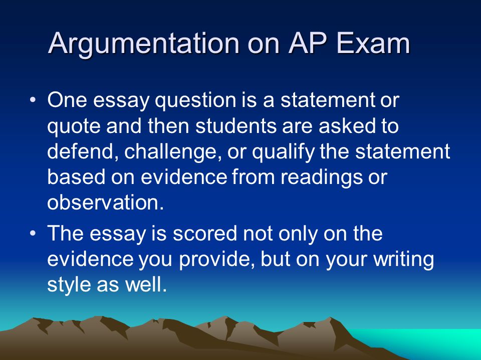 Argument Essays Topics