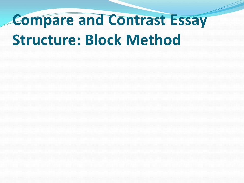 compare and contrast essay formats