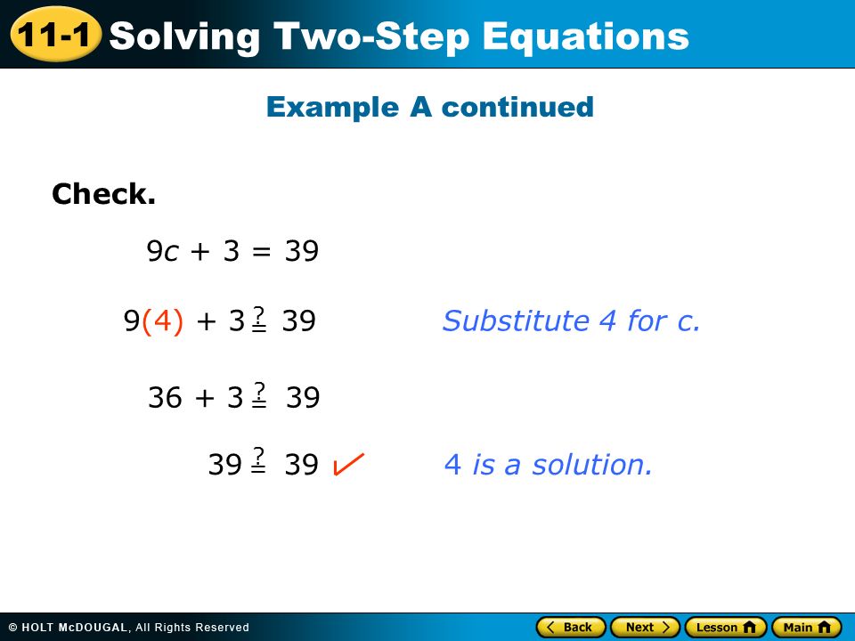 11 1 Solving Two Step Equations Do Now Solve N 9 Z X 11 1 Solving Two Step Equations Check