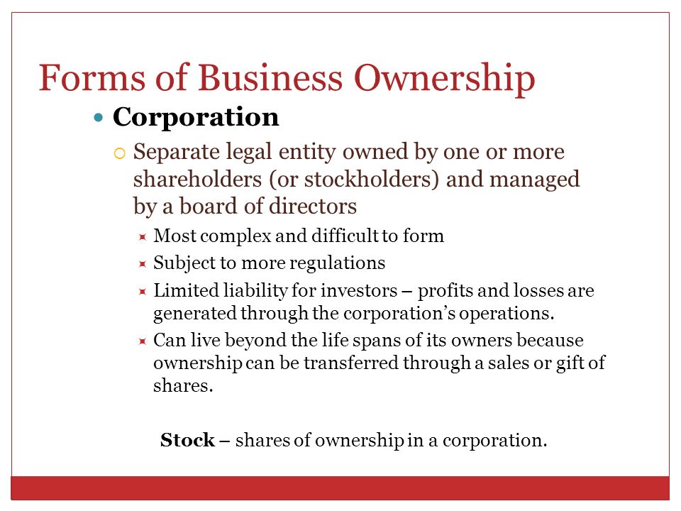 forms of business enterprise forms of business enterprise