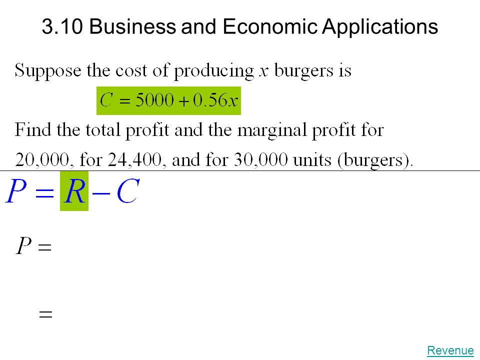 Revenue 3.10 Business and Economic Applications