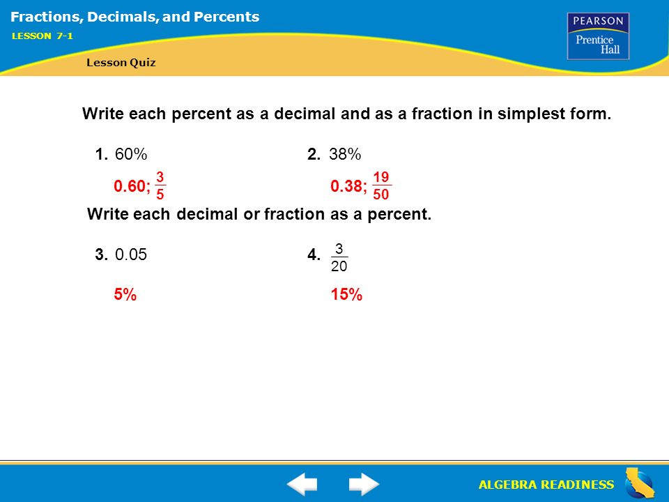 38 As A Fraction In Simplest Form Algereadiness Lesson 7 1 Warm Up Lesson 7 1 Warm Up Ppt Download 38 As A Fraction In Simplest Form Algereadiness Lesson 7 1 Warm Up Lesson 7 1 Warm Up Ppt Download
