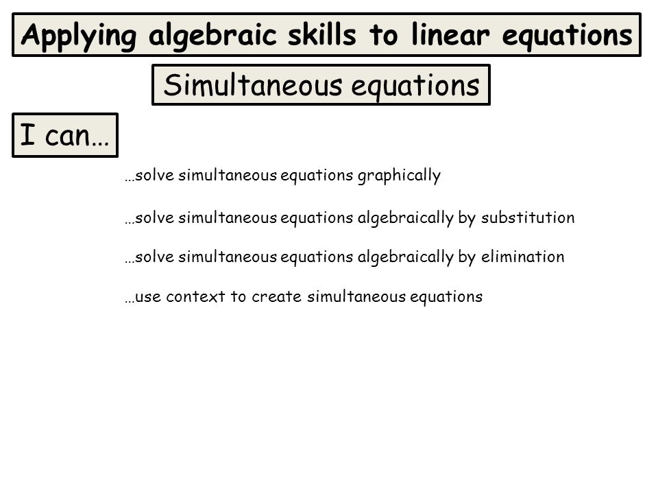 How Do You Solve An Equation Algebraically Solving Algebraic Equations 11 Simultaneous Applying