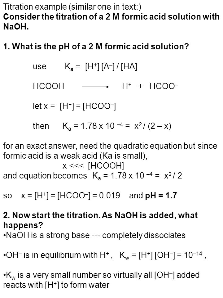 Outline Of First Two Lectures Size Scales Biochemical Events 26 Titration