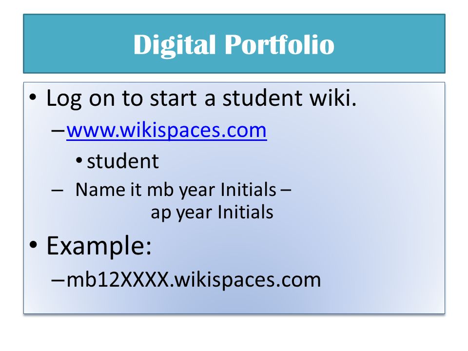 Digital Portfolio Wiki Wikispaces.com Wiki Wikispaces.com. - ppt download