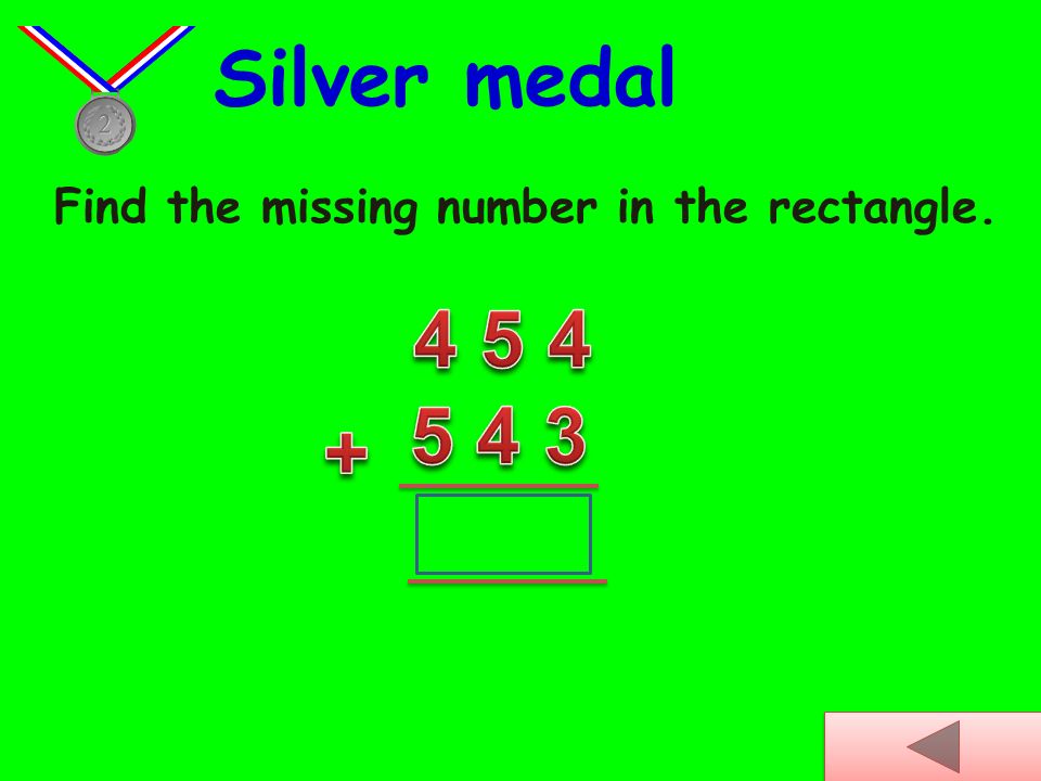 Find the missing number in the rectangle. Bronze medal