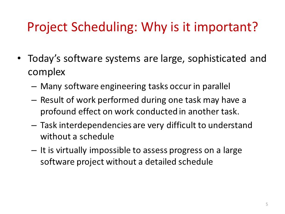 software project schedule