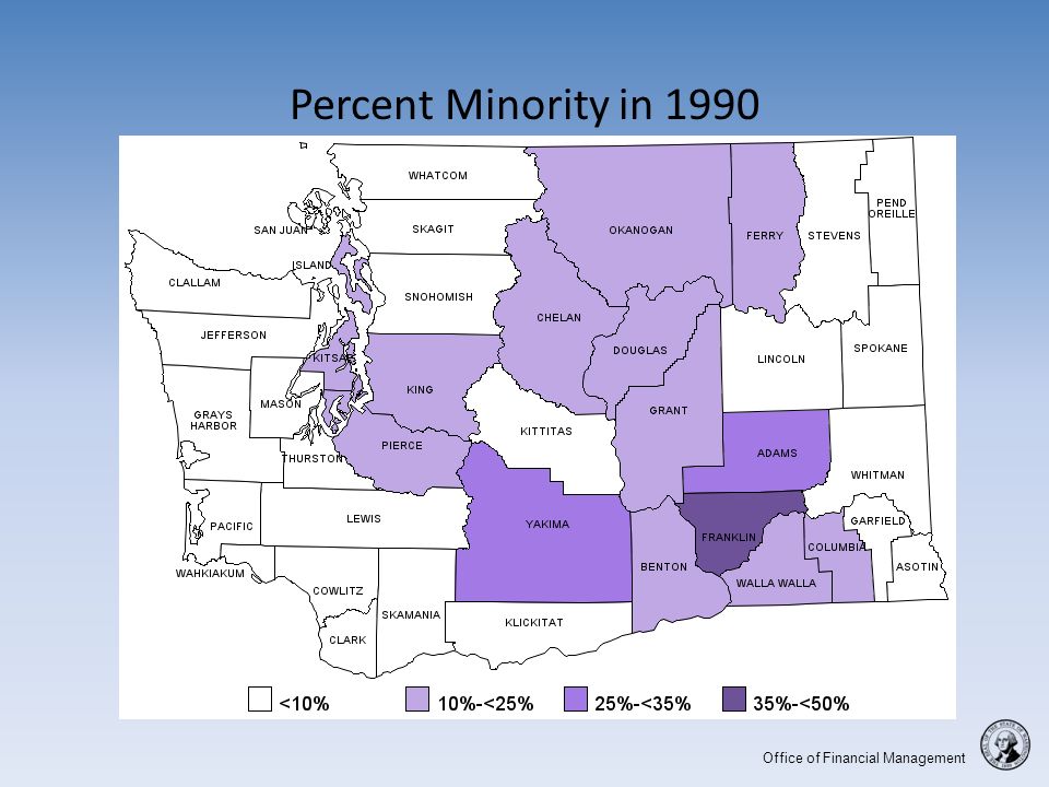Office of Financial Management Percent Minority in 1990