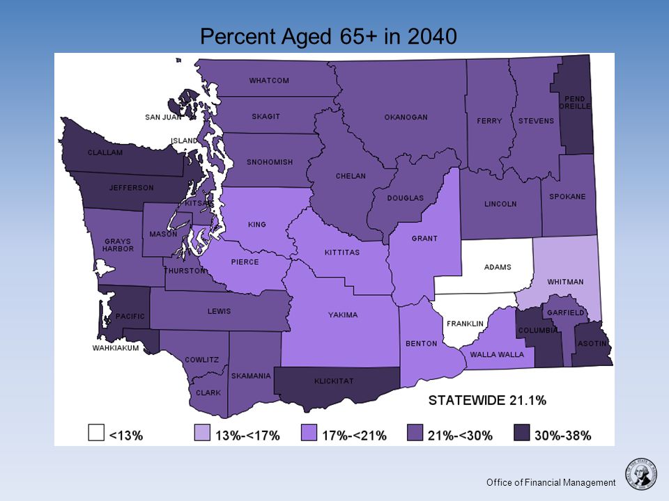 Office of Financial Management Percent Aged 65+ in 2040