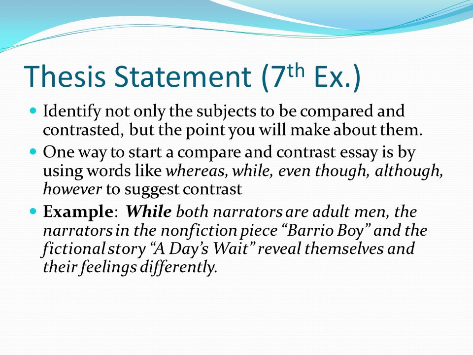 How To Start A Comparison And Contrast Essay