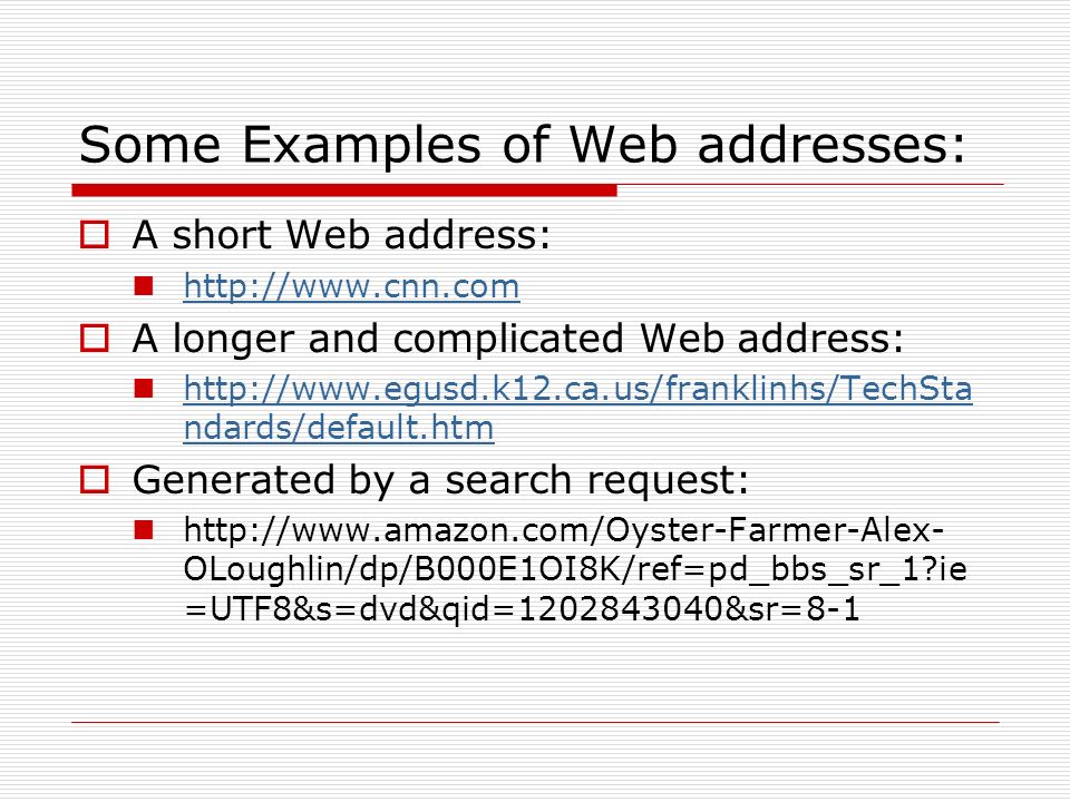 web address