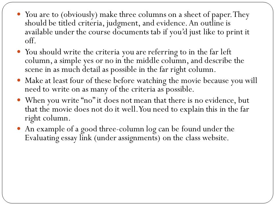 Evaluation Argument Essay