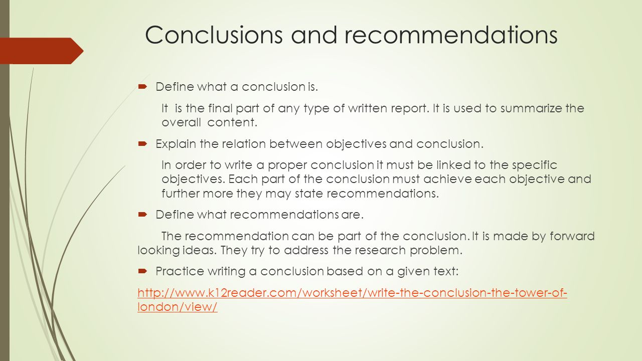 conclusion and recommendations conclusion and recommendations