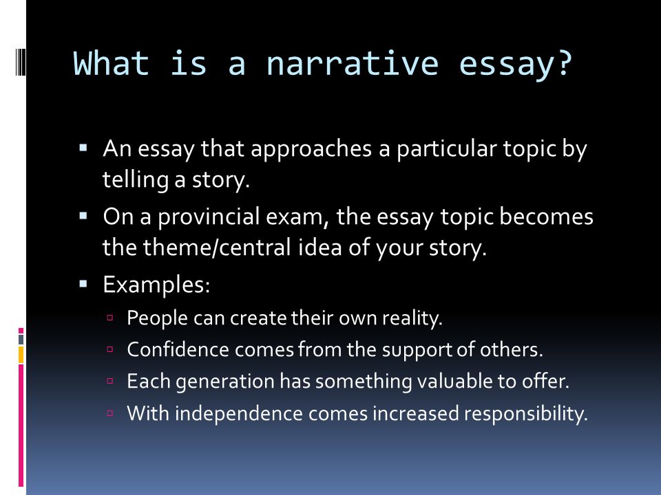 narrative essay topics ideas