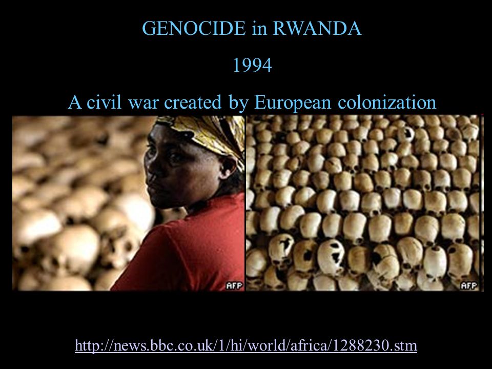 GENOCIDE in RWANDA 1994 A civil war created by European colonization