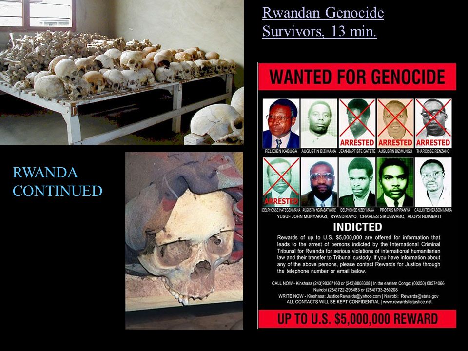 Rwandan Genocide Survivors, 13 min. RWANDA CONTINUED