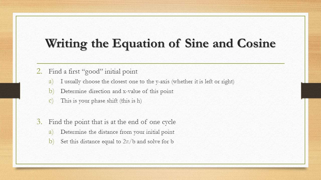 Writing Equations Of Trigonometric Graphs Dr Shildneck Fall Writing The Equation Of Sine And Cosine 2