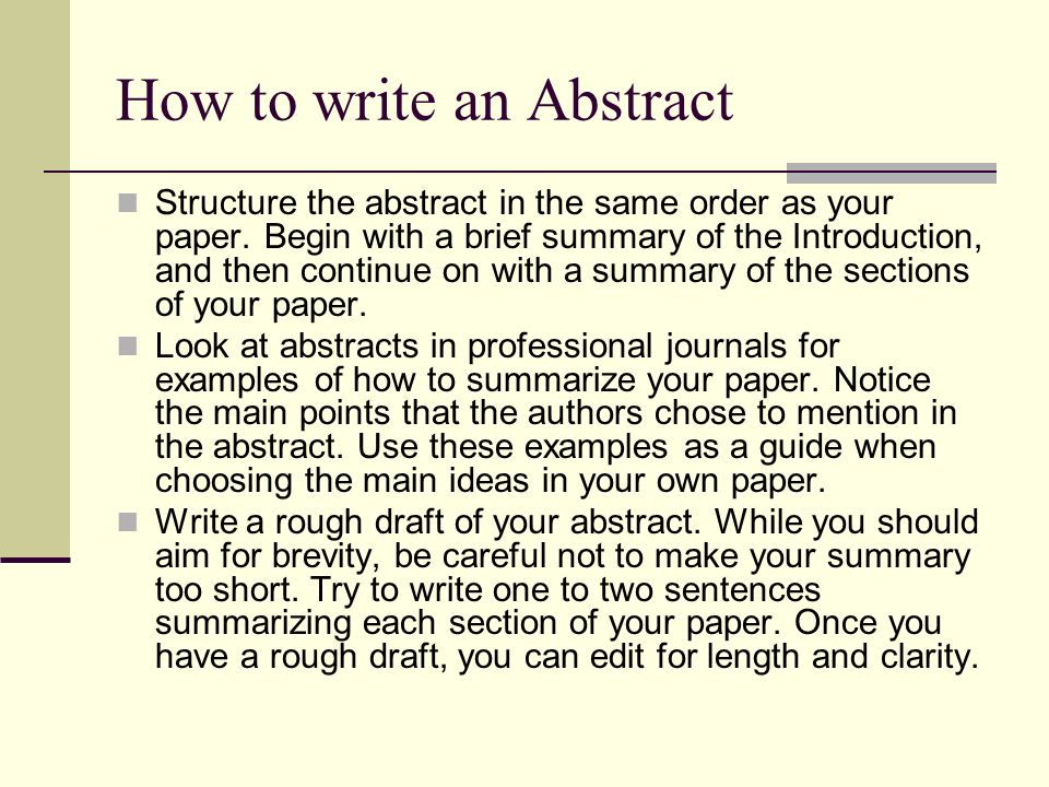 Abstracts apa style