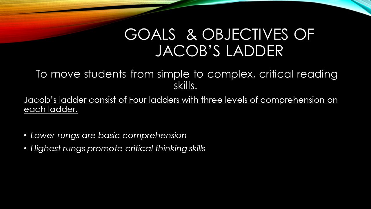 Worksheet Reading Comprehension Program jacobs ladder reading comprehension program north fork elementary goals objectives of to move students from simple complex critical reading