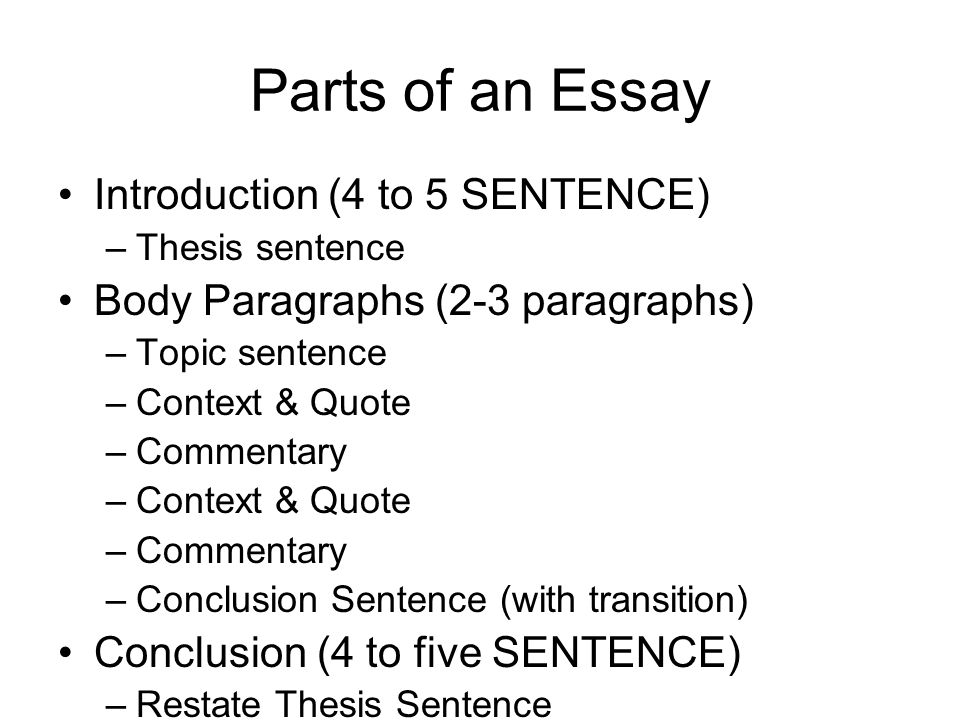 5 parts of an essay