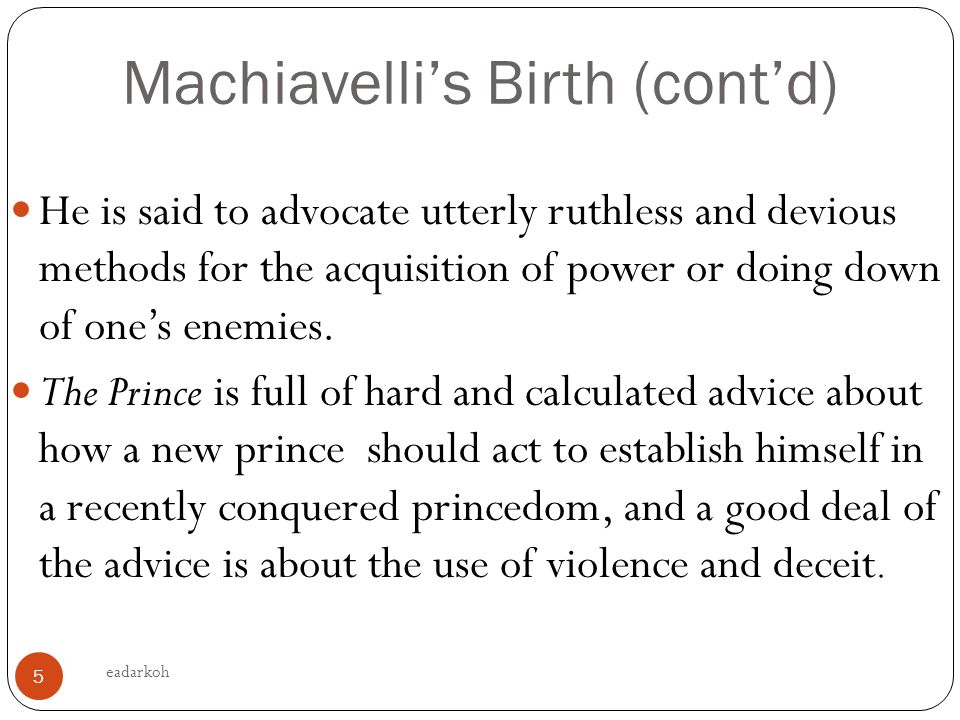 The prince machiavelli thesis