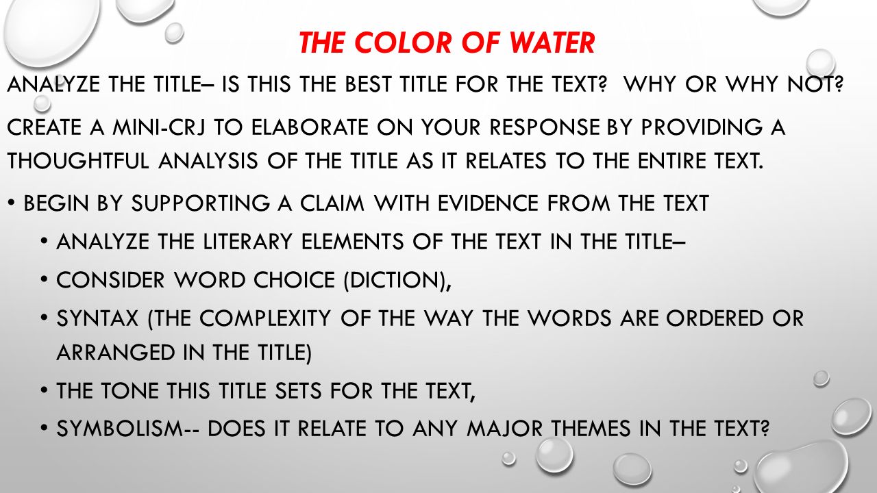 a literary analysis of the color of water by james mcbride a literary analysis of the color of water by james mcbride