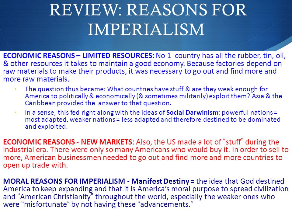 reasons for imperialism