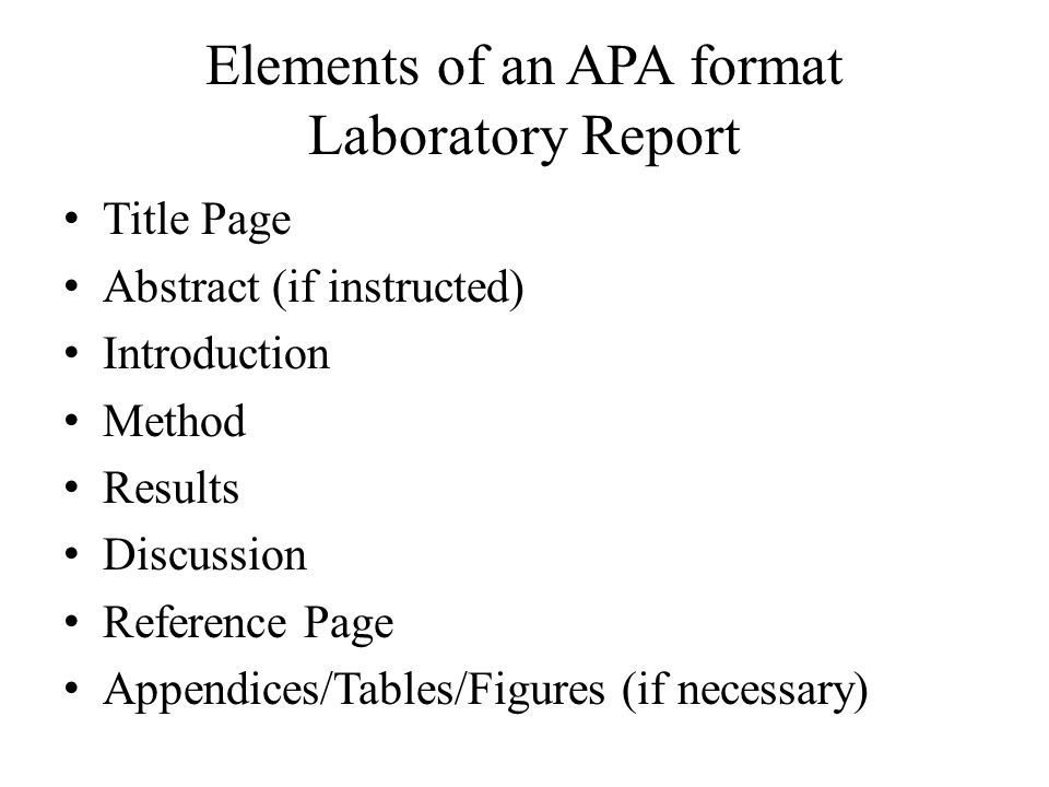 apa style lab report