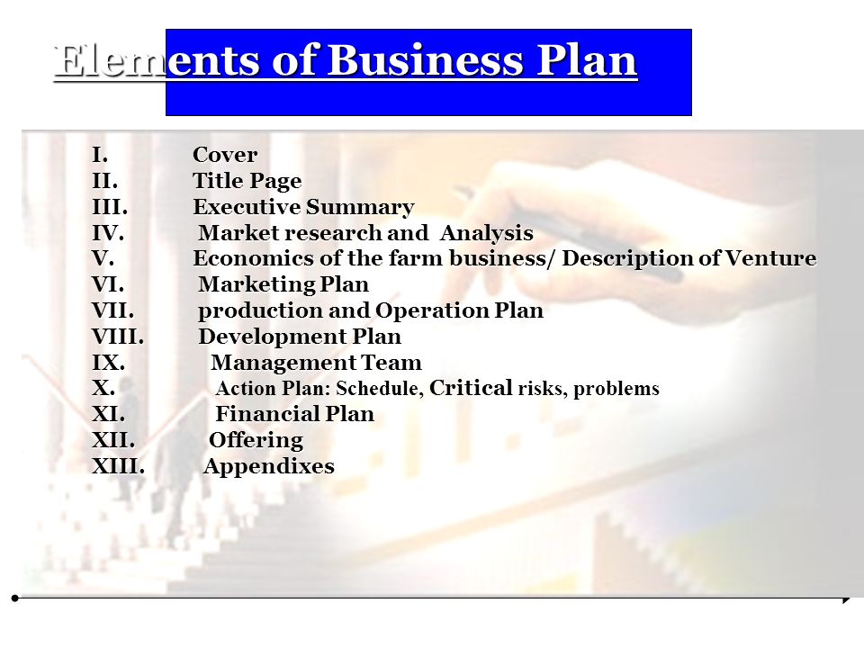 Business plan title page