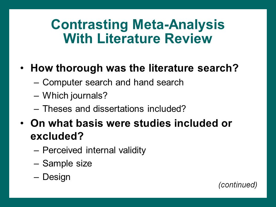 what is meta analysis