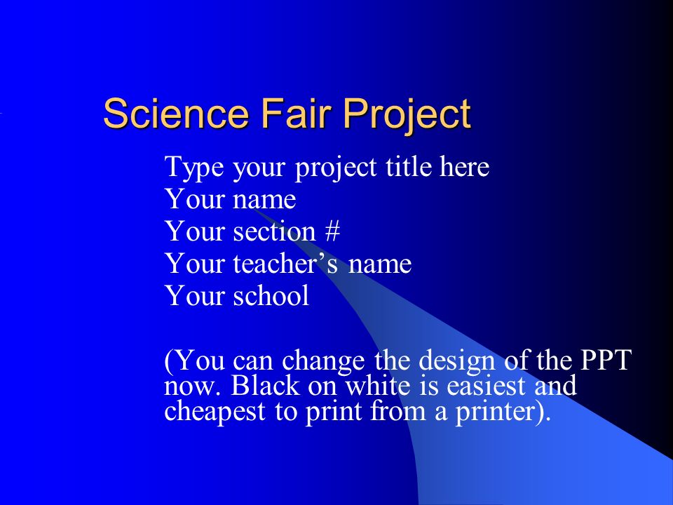 science fair project powerpoint