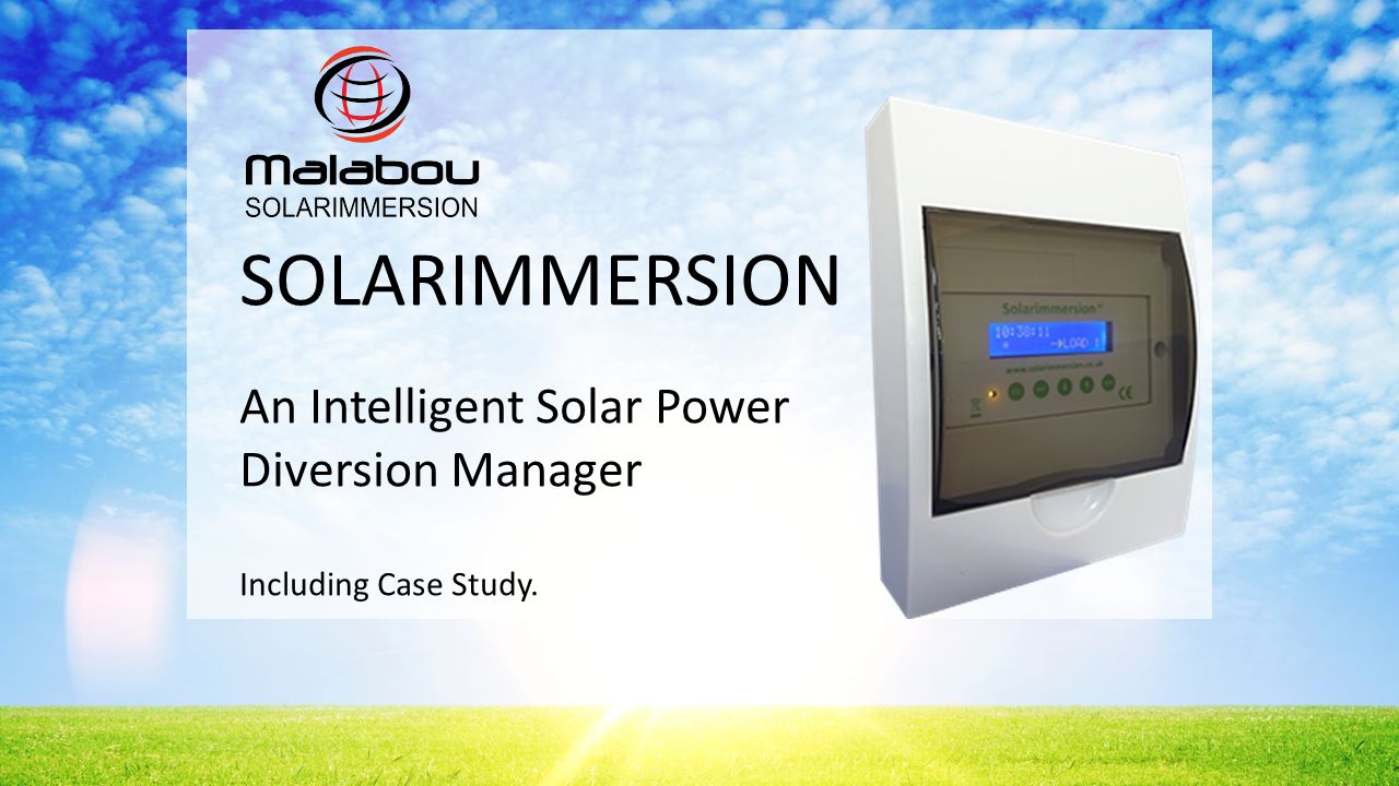 SOLARIMMERSION An Intelligent Solar Power Diversion Manager Including Case Study.
