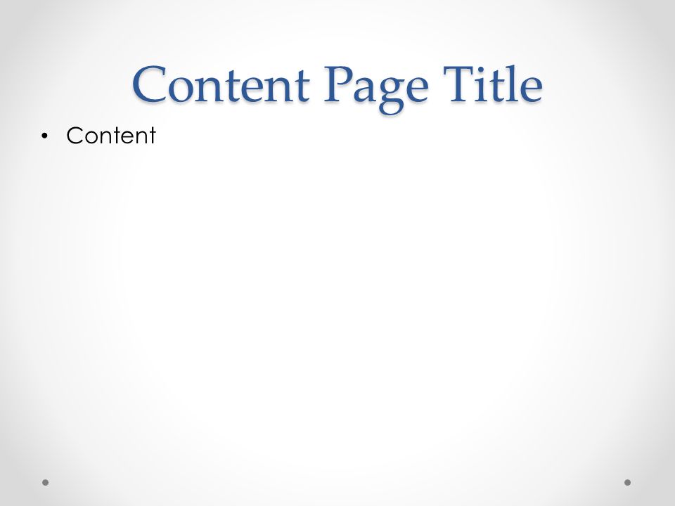 Content Page Title Content
