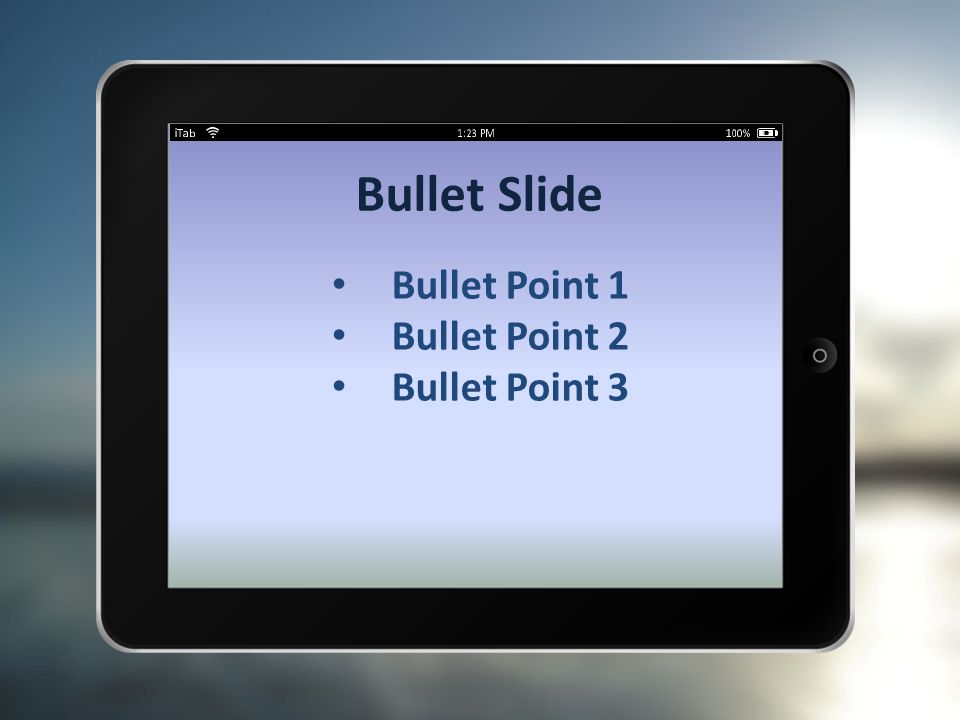 Bullet Slide Bullet Point 1 Bullet Point 2 Bullet Point 3